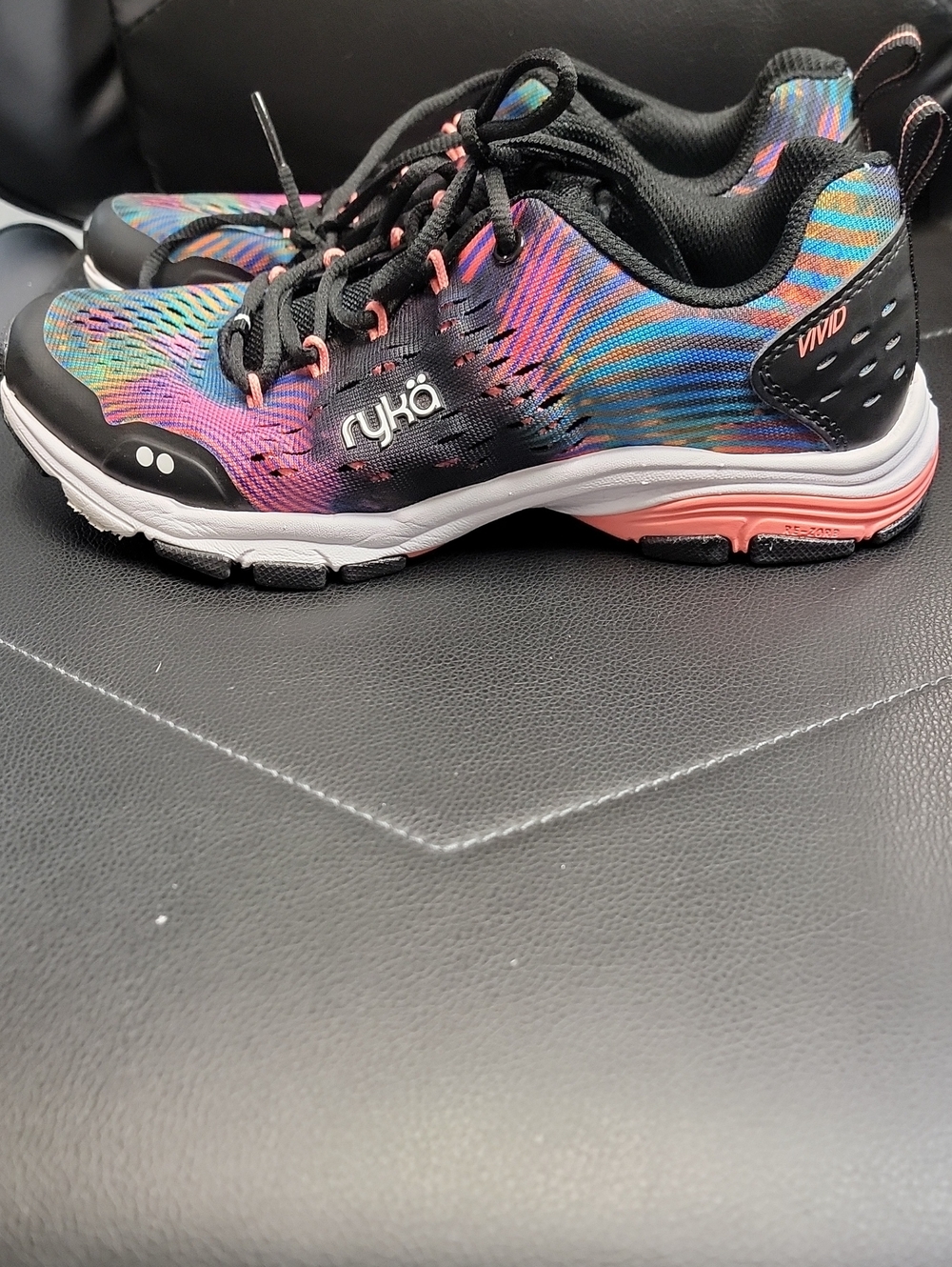 Ryka Vivid Multicolor Athletic Sneaker with Black and Pink Accents